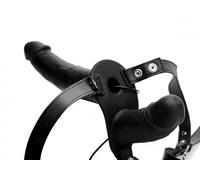 XR Brands Vibrador Power Pegger de doble correa - Negro