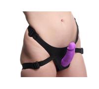 XR Brands XR Brands - Dildo Doble con Arnés - Morado One Size