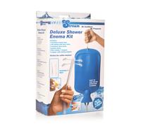 CLEANSTREAM Deluxe Shower Enema Kit for Men Women. Gran capacidad de bolsa, válvula de control ajustable, pantalones de 5 pies con 3 puntas únicas, fácil de usar. 13 piezas, 1 juego, azul.