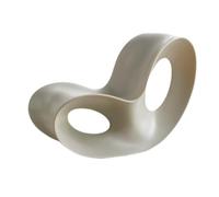 XRBCNMM Mecedora moldeada de una pieza para uso en interiores y exteriores, de polietileno, curvada, estilo papasan, para jardín, patio, balcón, sala de estar, dormitorio, guardería, porche, adultos y