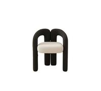 XRBCNMM Moderno sillón tapizado de terciopelo con forma de cabra con patas redondas, cómoda silla de salón para dormitorio, sala de estar, tocador de maquillaje (negro-blanco)