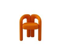 XRBCNMM Moderno sillón tapizado de terciopelo con forma de cabra con patas redondas, cómoda silla de salón para dormitorio, sala de estar, tocador de maquillaje (naranja)