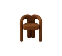 XRBCNMM Moderno sillón tapizado de terciopelo con forma de cabra con patas redondas, cómoda silla de salón para dormitorio, sala de estar, tocador de maquillaje (café)