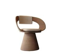 XRBCNMM Silla de sofá con respaldo curvo, silla giratoria con cojín para sala de estar, dormitorio, oficina, asiento cómodo para adultos y niños, espacios pequeños, esquina de lectura (marrón, no