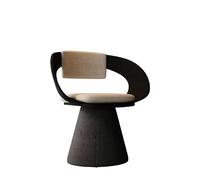 XRBCNMM Silla de sofá con respaldo curvo, silla giratoria con cojín para sala de estar, dormitorio, oficina, asiento cómodo para adultos y niños, espacios pequeños, esquina de lectura (negro