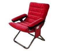 XRBCNMM Sillón plegable con altura de asiento ajustable y grandes bolsillos de almacenamiento, silla moderna para sala de estar, cómoda silla de salón para dormitorio, oficina, balcón (rojo, paquete 1