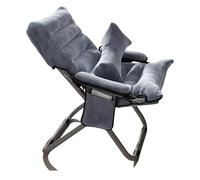 XRBCNMM Sillón plegable con altura de asiento ajustable y grandes bolsillos de almacenamiento, silla moderna para sala de estar, cómoda silla de salón para dormitorio, oficina, balcón (gris, paquete 2