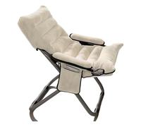 XRBCNMM Sillón plegable con altura de asiento ajustable y grandes bolsillos de almacenamiento, silla moderna para sala de estar, cómoda silla de salón para dormitorio, oficina, balcón (beige, paquete