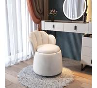 XRBCNMM Taburete de cómoda con respaldo de almacenamiento, reposapiés redondo, ruedas, reposapiés rodante, silla de maquillaje para salón y dormitorio, pequeño giratorio, otomano moderno