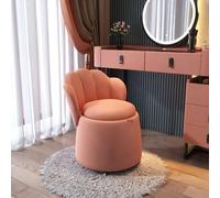 XRBCNMM Taburete de tocador con respaldo de almacenamiento, ruedas redondas, reposapiés rodante, respaldo de maquillaje para silla en sala de estar y dormitorio, giratorio pequeño, otomano moderno