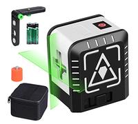 XRCLIF - Nivel láser, nivel láser cruzado autonivelante, nivel de burbuja láser verde con base magnética flexible, 2 líneas IP54 nivel láser horizontal/vertical, verde (2 baterías y bolsa incluidas)