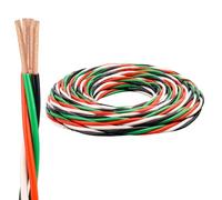 XRDS -RF Cable THHN de 12 AWG de 10 pies, 4 colores (negro, blanco, rojo y verde), alambre de construcción de cobre trenzado pretrenzado, cubierta de nailon de 600 V, para circuitos de rama, paneles y