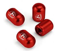 XRDSF 4 Piezas Tapones de Válvula de Aleación de Aluminio para Abarth Punto 2007-2014, Tapas de para Vástago de Válvula de Neumático A Prueba de Fugas,Silver