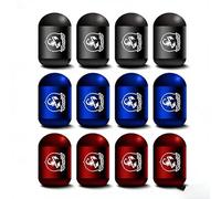 XRDSF 4 Piezas Tapones de Válvula de Aleación de Aluminio para Abarth Punto 2007-2014, Tapas de para Vástago de Válvula de Neumático A Prueba de Fugas,Black