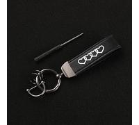 XRDSF Llavero de Piel Auténtica para Coche para Audi A1 A3 Sportback A4 A5 A6 Avant Allroad A7 A8 e-Tron, Organizador de Llaves con Anillo en O Antipérdida Adecuado como Regalo para el Día del Padre