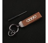 XRDSF Llavero de Piel Auténtica para Coche para Audi A6 IV C7 2011-2018, Organizador de Llaves con Anillo en O Antipérdida Adecuado como Regalo para el Día del Padre,Brown