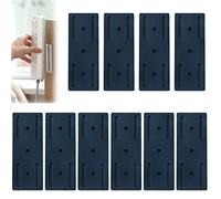 Xreuctop Soporte autoadhesivo para zócalo sin perforaciones, 10 unidades, para regleta de enchufes, soporte de pared, autoadhesivo, para enrutador, enchufe, color azul