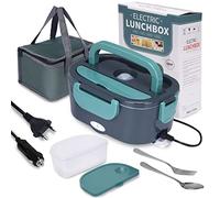 XREXS Fiambrera Electrica, Fiambreras Electrica Comida Portatil 3 en 1 (12V/24V/220V), 60W Taper Electrico, 1.5L Calentador de Comida para Coche para Automóvil, Camión, Hogar o Camping