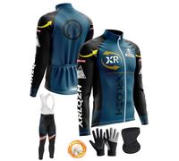 XRLQZH Conjunto de Maillot Ciclismo Manga Larga Hombre, Ropa de Ciclismo de Invierno Térmico para Hombre con Pantalón Acolchado de Gel 9D Y Culotte negro-2XL (TYP-4,5XL)