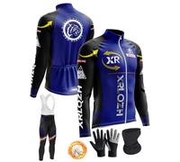 XRLQZH Conjunto de Maillot Ciclismo Manga Larga Hombre, Ropa de Ciclismo de Invierno Térmico para Hombre con Pantalón Acolchado de Gel 9D Y Culotte negro-2XL (TYP-2,L)