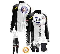 XRLQZH Conjunto de Maillot Ciclismo Manga Larga Hombre, Ropa de Ciclismo de Invierno Térmico para Hombre con Pantalón Acolchado de Gel 9D Y Culotte negro-2XL (TYP-7,XXL)