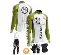 XRLQZH Conjunto de Maillot Ciclismo Manga Larga Hombre, Ropa de Ciclismo de Invierno Térmico para Hombre con Pantalón Acolchado de Gel 9D Y Culotte negro-2XL (TYP-11,XL)