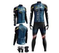 XRLQZH Maillot Ciclismo Hombre Invierno Ropa Bicicleta+ Culottes Bici 9D Gel Equipos Conjunto Ciclismo Manténgase abrigado Traje de Ropa de Bicicleta de Montaña MTB Ciclista (4#,5XL)