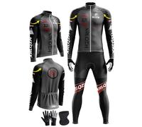 XRLQZH Maillot Ciclismo Hombre Invierno Ropa Bicicleta+ Culottes Bici 9D Gel Equipos Conjunto Ciclismo Manténgase abrigado Traje de Ropa de Bicicleta de Montaña MTB Ciclista (6#,3XL)