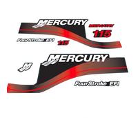 XRmarine Calcomanías para Mercury 115 HP Four Stroke EFI Outboard Boat Engine Kit de calcomanías rojas, reproducción de 115hp de 4 tiempos
