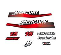 XRmarine Calcomanías para Mercury 15 HP Four Stroke 1999-2006 año fuera de borda motor de barco rojo kit de calcomanías de reproducción 15hp 4 tiempos