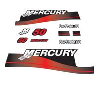 XRmarine Calcomanías para motor fuera de borda Mercury 50 HP de cuatro tiempos EFI Juego de calcomanías rojas, reproducción de 50 hp EFI de 4 tiempos
