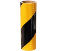 XRNWOHISB Cinta amonestadora reflexiva resistente a la intemperie, cinta reflectora de visibilidad de tejido de sarga for marcado de seguridad(Black Yellow 3m)