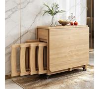 XRNWOHISB Juego de Mesa de Cocina Plegable con 6 sillas Plegables, Mesa Extensible de Hoja abatible Que Ahorra Espacio, Esquinas Redondeadas seguras, for Cocina, Comedor y Sala de Estar