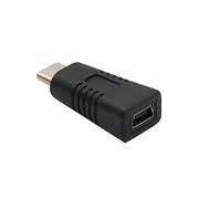 xromtbem Convertidor portátil para teléfono tableta Mini USB hembra a tipo C macho adaptador soporta transferencia de datos carga anti convertidor negro soporte carga transferencia de datos
