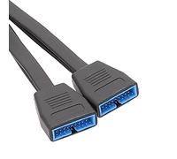 Xromtbem USB 3.0 Header Adaptador de Puerto Dual 19/20 Pines - Cable de Extensión Interno Para Placa Base de Ordenador 200mm