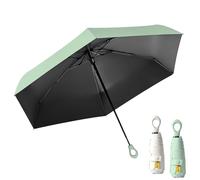 XRPRPX Paraguas para Sol UPF de 50+, 2 Mini Paraguas Plegable de Viaje Verde y Blanco Parasol Plegable Antiviento de 6 Varillas Mini Paraguas de Bolsillo para Trabajo Escuela Actividades Exteriores