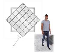 XRRJFYH Arqueta con Tapa con Gancho, Tapa de Acero Inoxidable para Aguas Residuales, Cuadrado Tapa de Inspección Invisible(90x90cm/35x35in)
