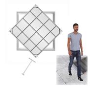 XRRJFYH Arqueta con Tapa con Gancho, Tapa de Acero Inoxidable para Aguas Residuales, Cuadrado Tapa de Inspección Invisible(80x80cm/31x31in)