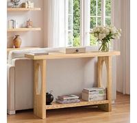 XRRJFYH Mesa Consola Estrecha, Consola Entrada Madera, Console Recibidor(Natural,140x30cm/55x12in)