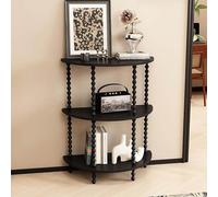 XRRJFYH Mesa Consola Estrecho, Consola Recibidor de Madera, Consola Entrada con Estantes, Console Table Pequeño, Mueble Recibidor(Black,80x40x96cm/31.5x16x38in)