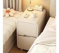 XRRJFYH Mesita de Noche Estrecho, Mesa de Noche de Madera, Mesillas de Noche Dormitorio, Mesilla Noche con Cajones, No Requiere Montaje(White,25x40x50cm/10x16x20in)