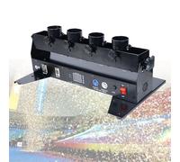 XRSMOU Máquina Eléctrica De Cañón De Confeti, Pistola De Confeti Portátil De 4 Disparos, Ajuste De Ángulo De 180 °, para Fiesta, Club, Boda