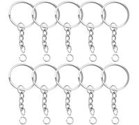 Xrten 100 Piezas Argollas para Llaveros 25 mm, Cadena Llavero Plata, Anillas de Llaveros de Metal, Llaveros Redondos, para la Fabricación de Joyas y Manualidades