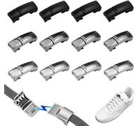 Xrten 12 Piezas Hebillas para Cordones de Zapatillas, Cierre Metal Sin Nudo para Niños y Adultos