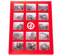 Xrten 15 Piezas Rompecabezas de Metal, 3D Rompecabezas IQ, Mini Rompecabezas Niños, Juegos de Ingenio Metalicos, Regalo para Adultos, Niños, Adolescentes