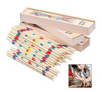 Xrten 155 Pcs Juegos de Mikado, Juego de Mesa con Caja de Madera, El bebé Educativo de Madera recogen Palos