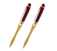 Xrten 2 Pcs Abrecartas, Cuchillos para Sobres, Cuchillo de Papel, para Papelería de Oficina y Escuela Sobres, Dorado