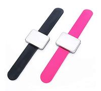 Xrten 2 Pcs Alfiletero Magnético de Pulsera, Muñeca Magnética para Accesorios de Peluquería, Pulsera de Silicona con Correa Magnética para el Cabello