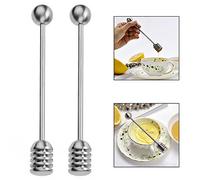 Xrten 2 Pcs Palo Miel, Cuchara de Acero Inoxidable Mango Largo para Miel, Jarabe y la otra Sustancia Viscosa