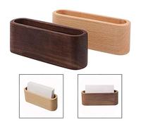 Xrten 2 Pcs Tarjetero de Escritorio de Madera para Tarjeta de Visita